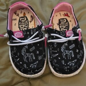 Hey Dude Kids Unicorn Black Shoes